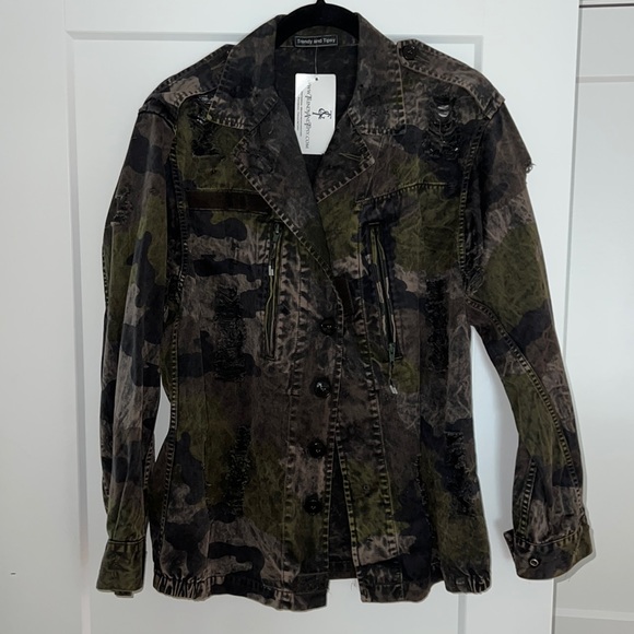 Vintage 90’s NIRVANA Acid Wash Camo Jacket - Picture 2 of 7